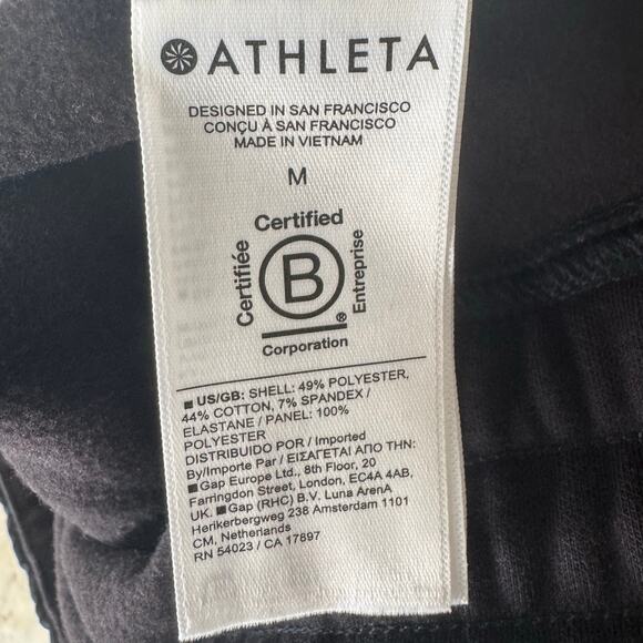 Athleta Sweatshirt Womens Medium Black Triumph Hybrid 1/2 Zip Ladies Pullover - Picture 8 of 9